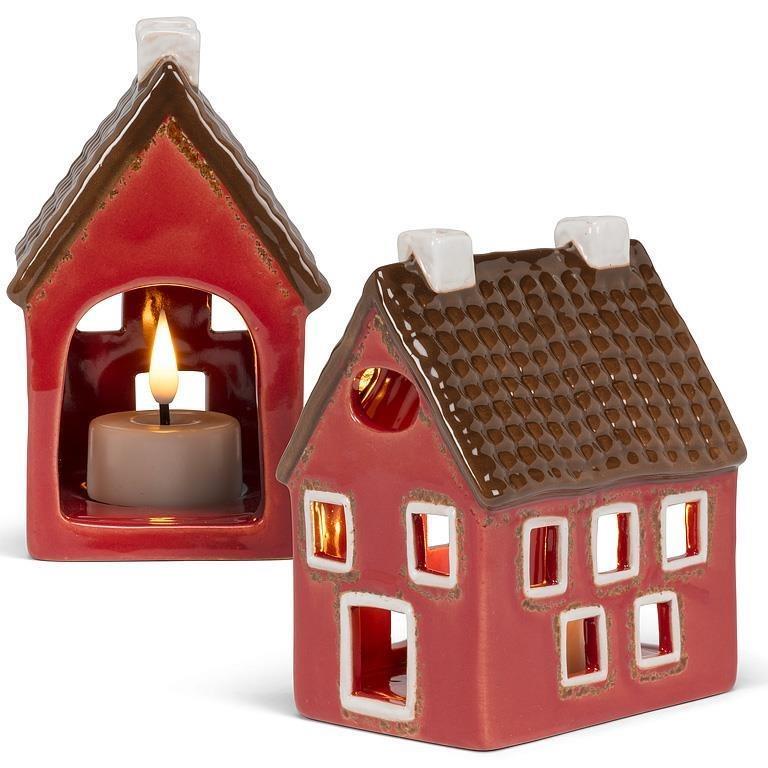 Large House with Windows Candle Holder, 4.5"H