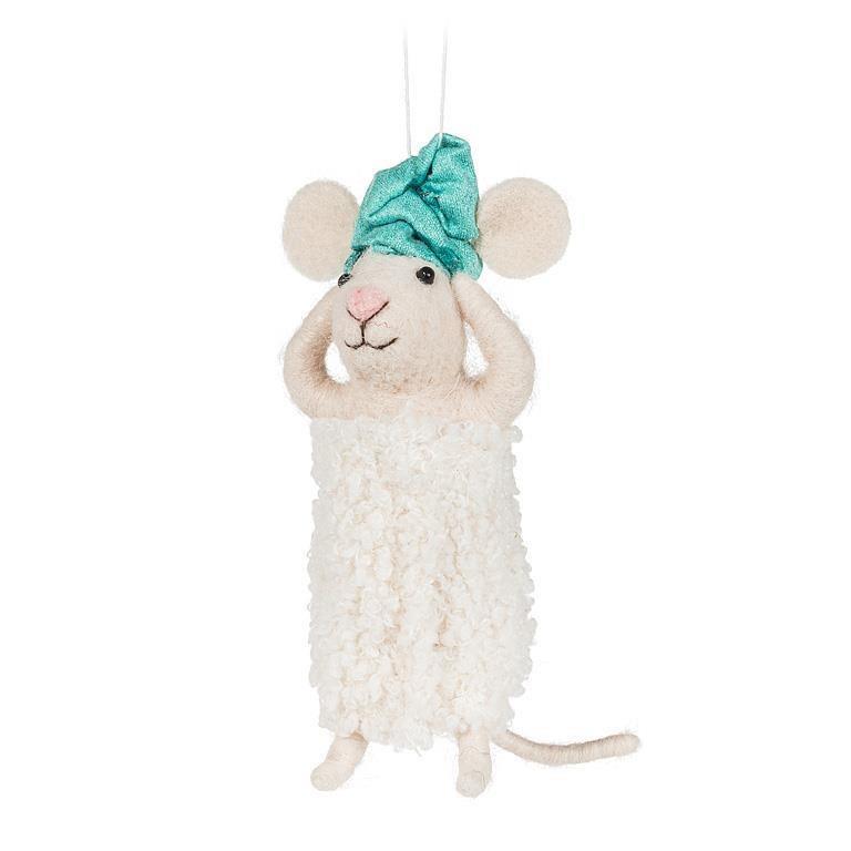 Spa Mouse with Turban &amp; Towel Ornament