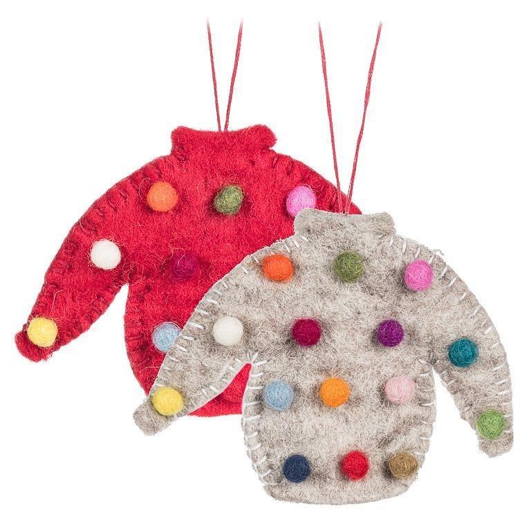 Sweater with Pompoms Ornament