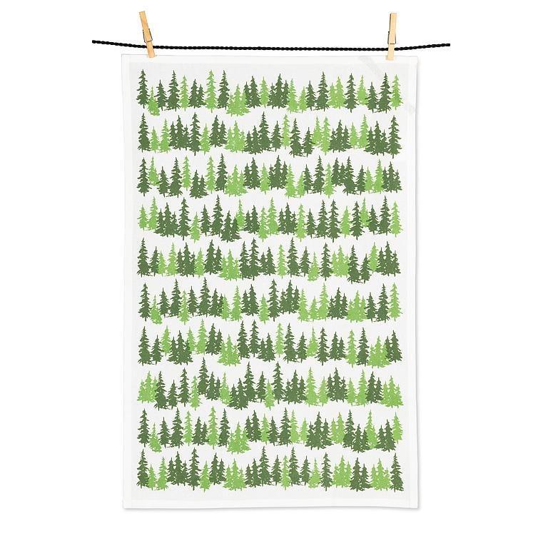 Row Of Evergreens Tea Towel