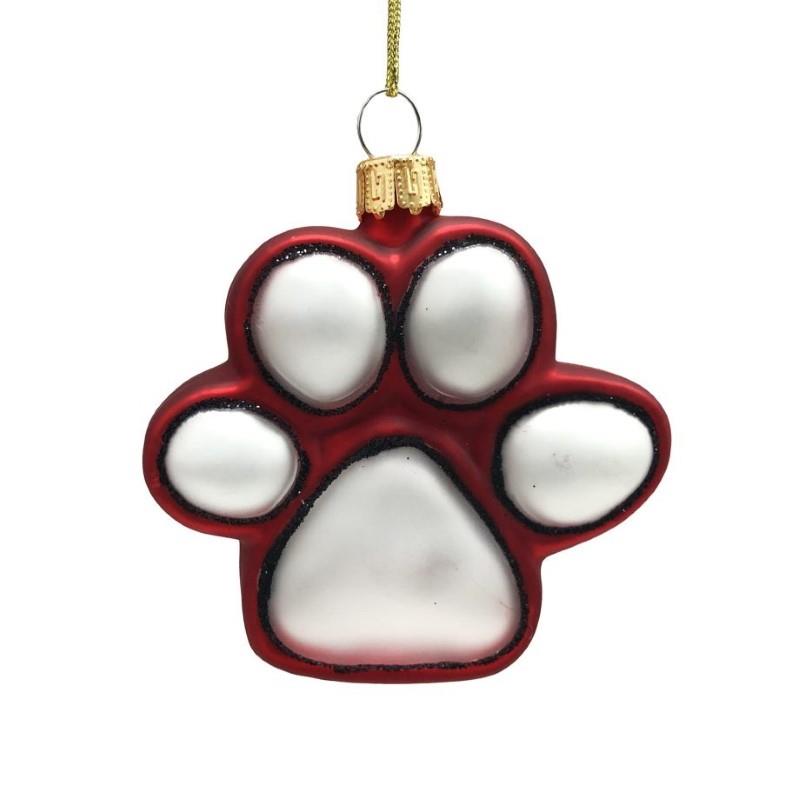 Glass Paw Print Ornament
