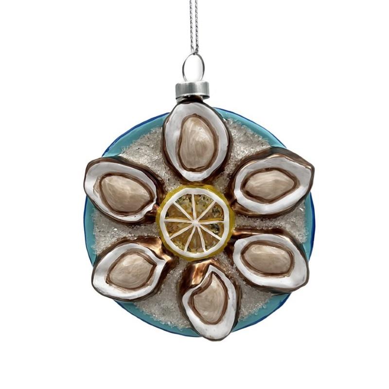 Glass Oyster Platter Ornament