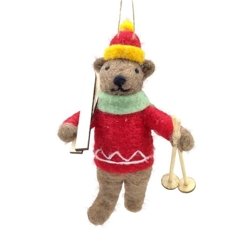Skiing Bear Ornament