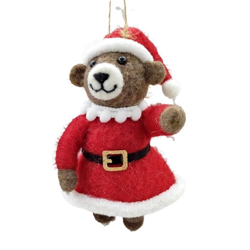 Mrs Clause Bear Ornament