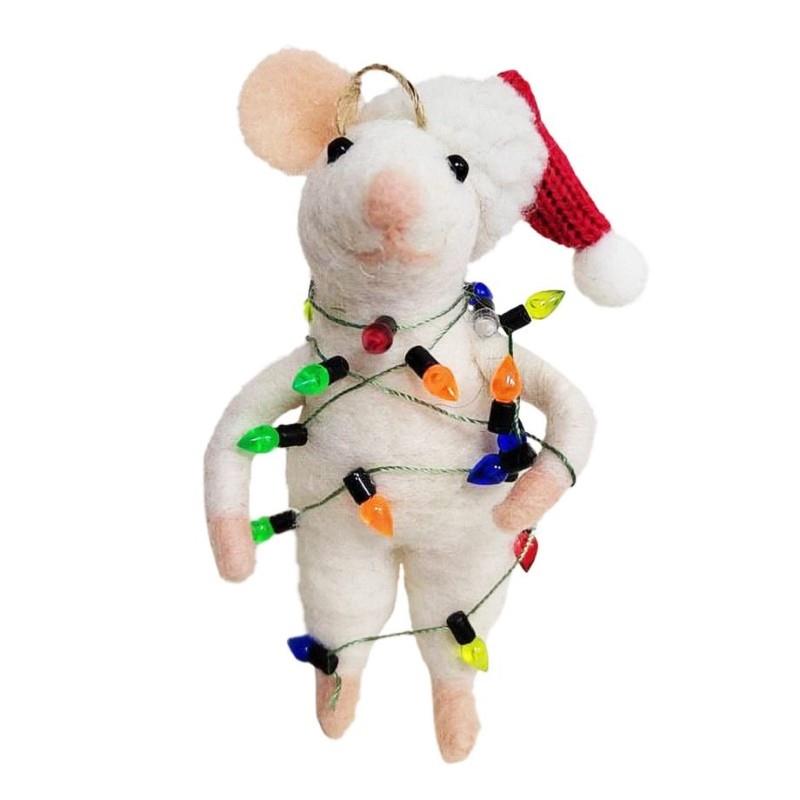 Mouse With Light Garland Ornament