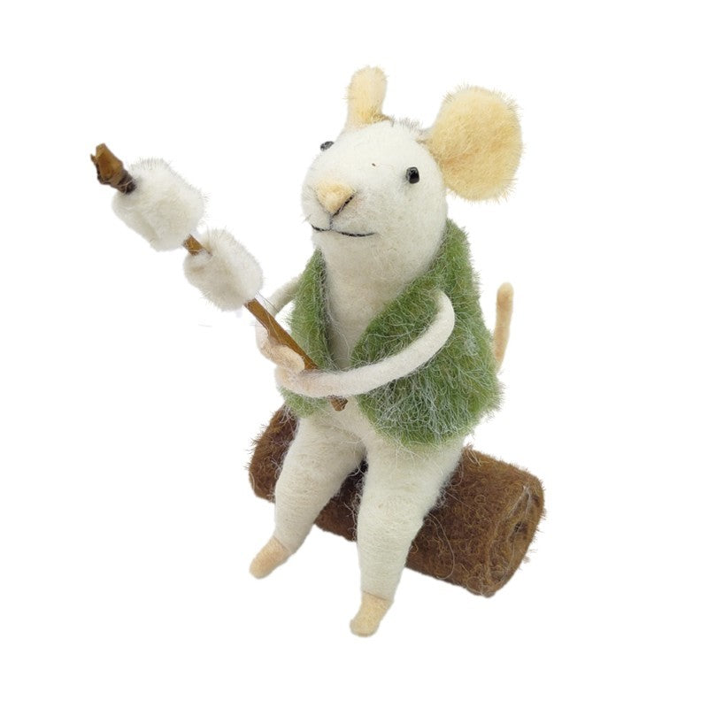 Marshmallow Roast Mouse Ornament