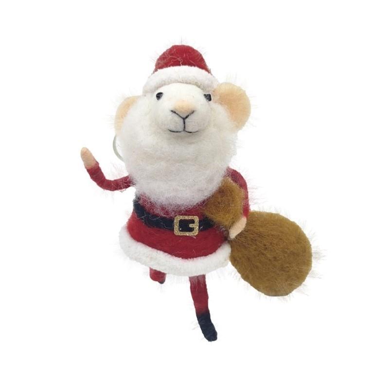 Mouse Santa Ornament