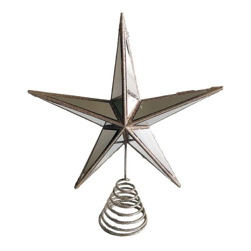 Mirror Champagne Gold Star Tree Topper