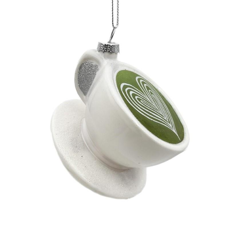 Glass Matcha Latte Art Ornament
