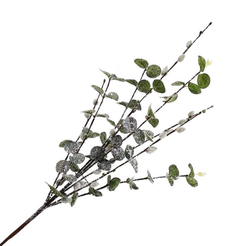 Frosted Eucalyptus and Pussy Willow Spray