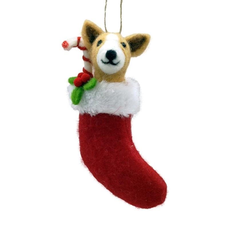 Dog In Stocking Ornament