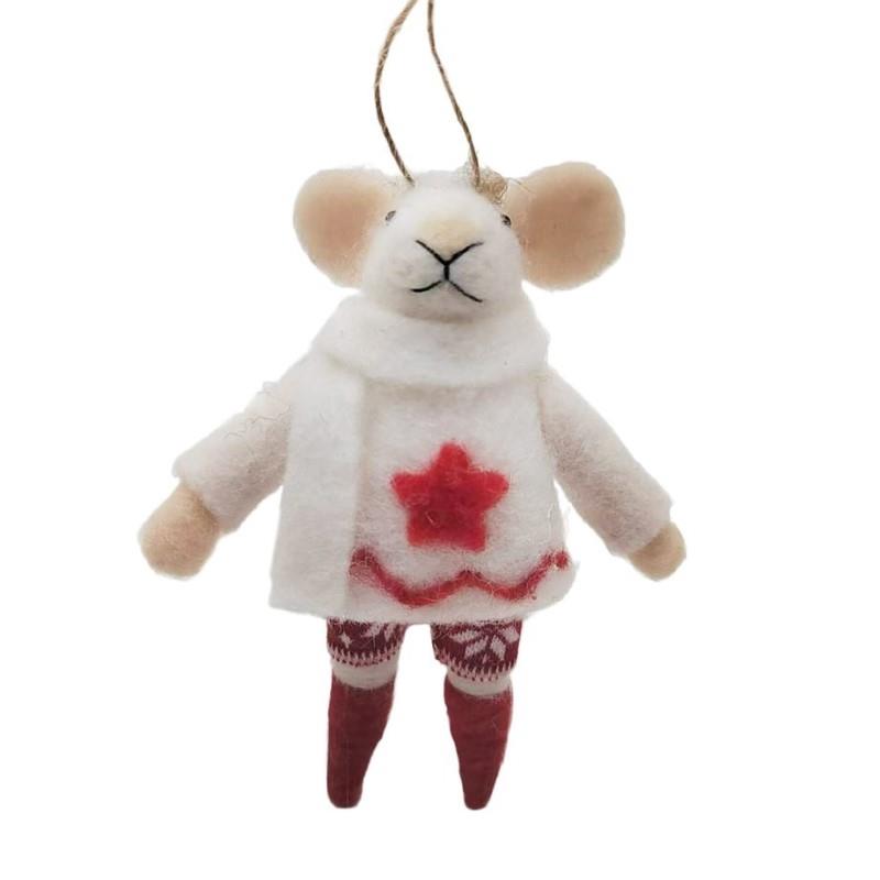 Scandi Sweater Mouse Ornament