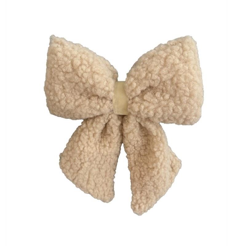 Beige Sherpa Bow 10" x 7"