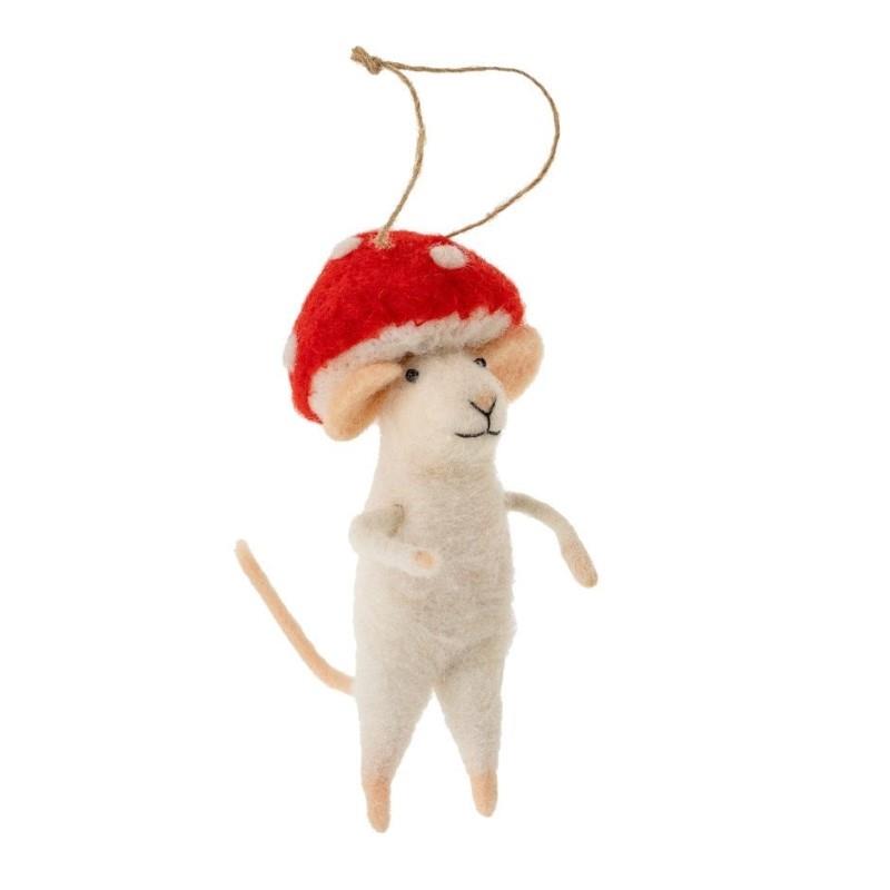 Mouse Mushroom Ornament