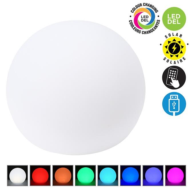 LED Colour Changing Glow Ball — Solar &amp; USB Rechargeable