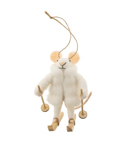 Slalom Smith Skiing Mouse Ornament