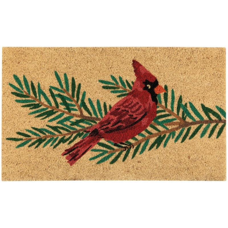 Birds &amp; Boughs Cardinal Christmas Doormat