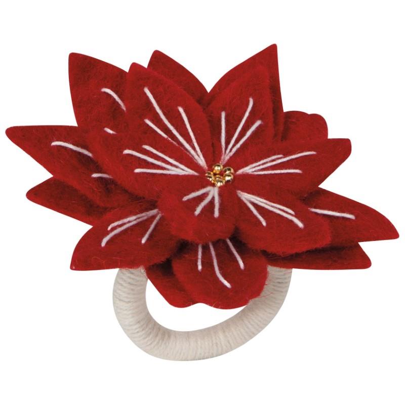 Amaryllis Christmas Felt Napkin Ring