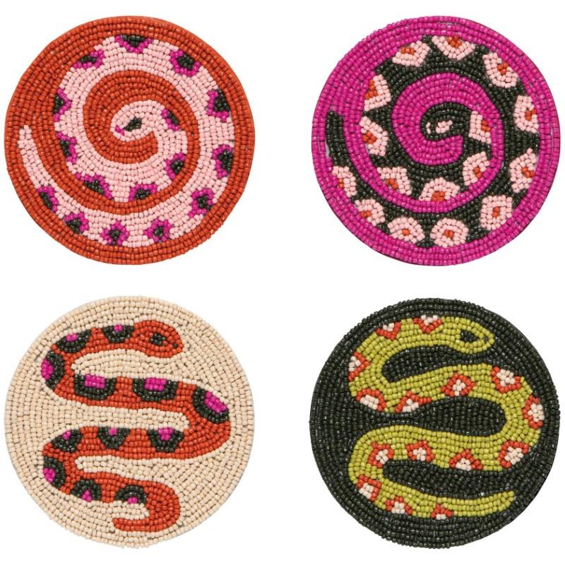 Gardenland Beaded Coasters, Set of 4