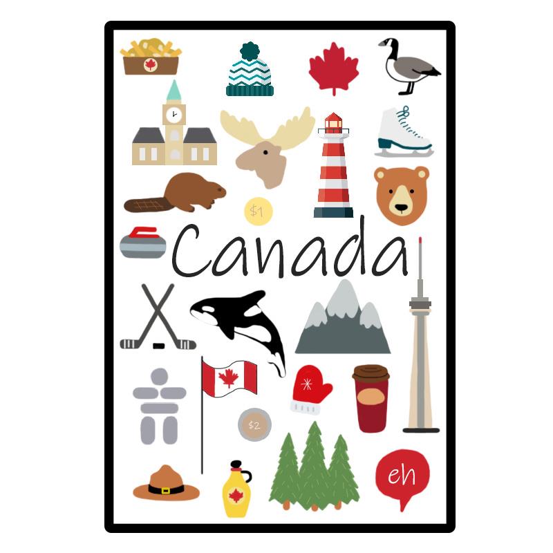 Canadian Icons Tea Towel