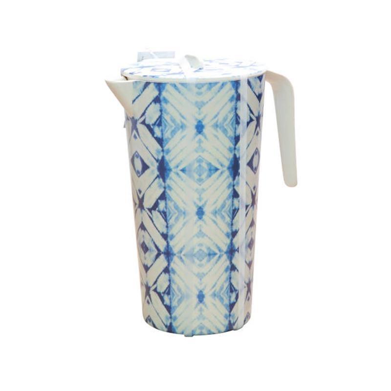 Blue Bamboo Pitcher with Lid