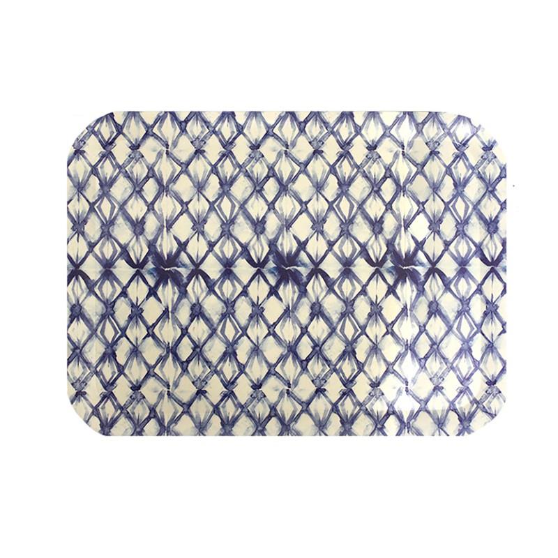 Large Blue Bamboo Serving Tray