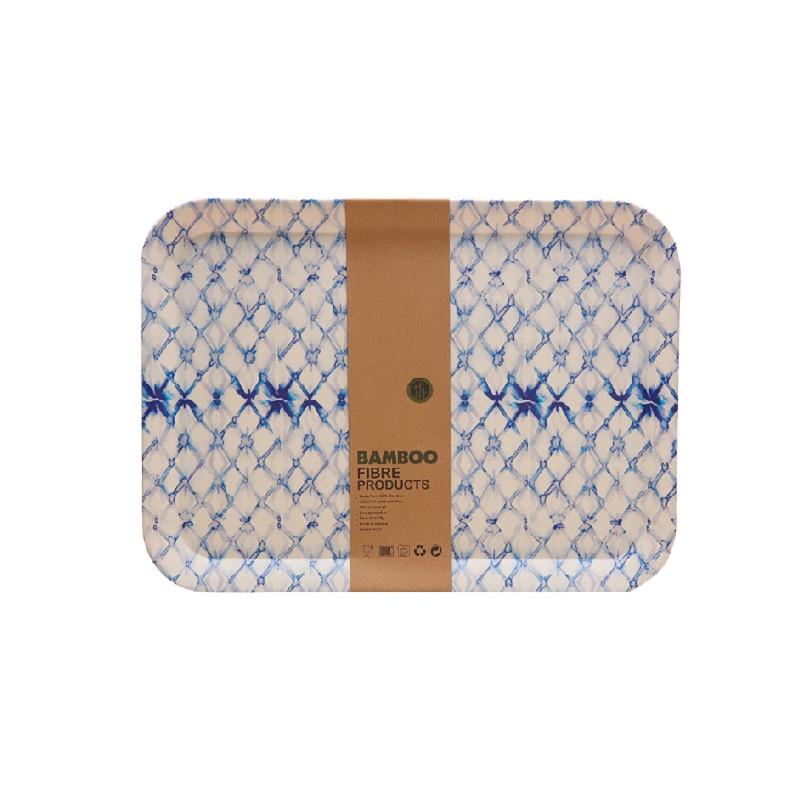 Small Blue Bamboo Serving Tray
