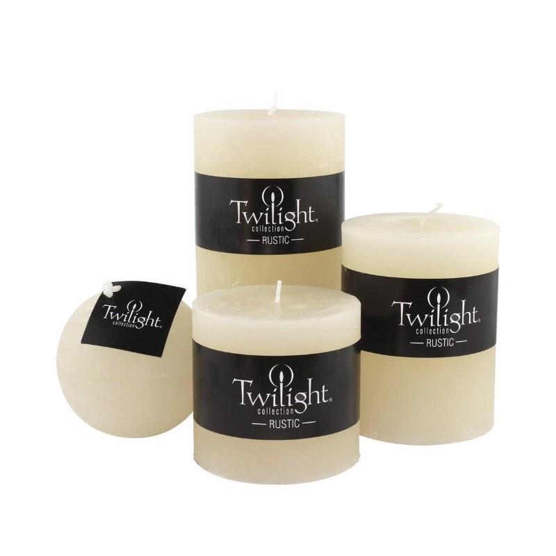 Rustic Pillar Candle Off White