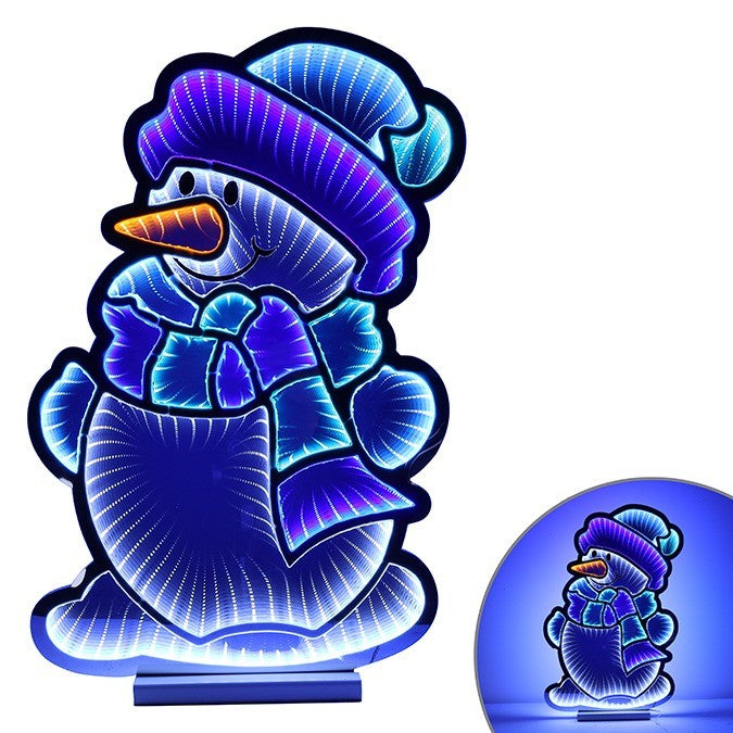 LED Infinity Light Snowman Decoration, 24"H