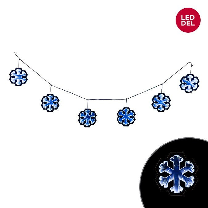 Infinity Illuminated Snowflake Garland, 69"L