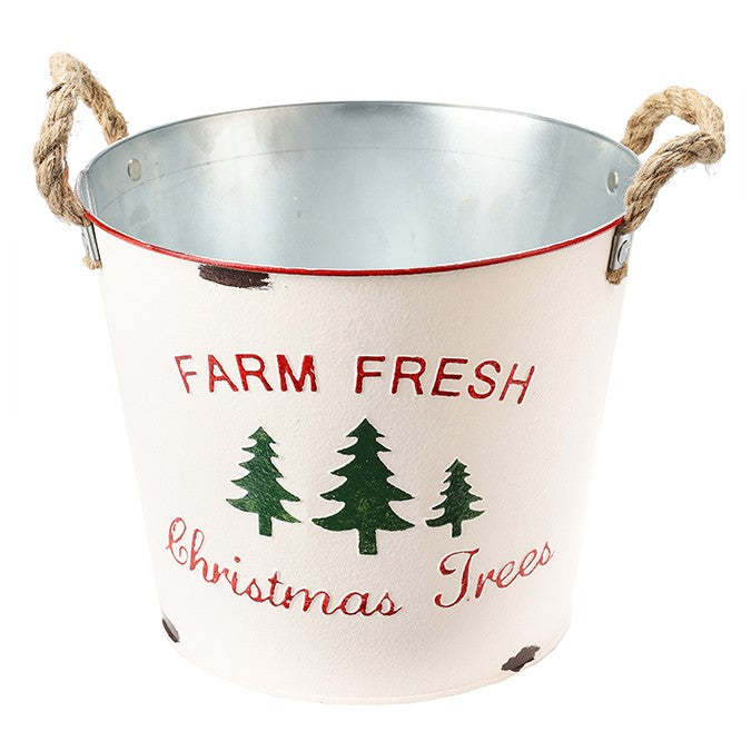Farm Fresh Christmas Trees Metal Bucket