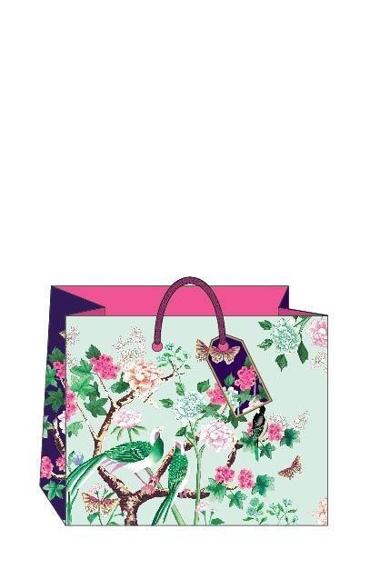 Pale Green Birds Gift Bag