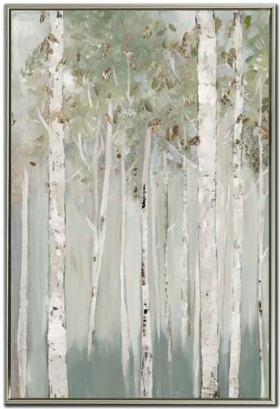 Whispering Green Birch Forest I Canvas Wall Art, 30" x 45"