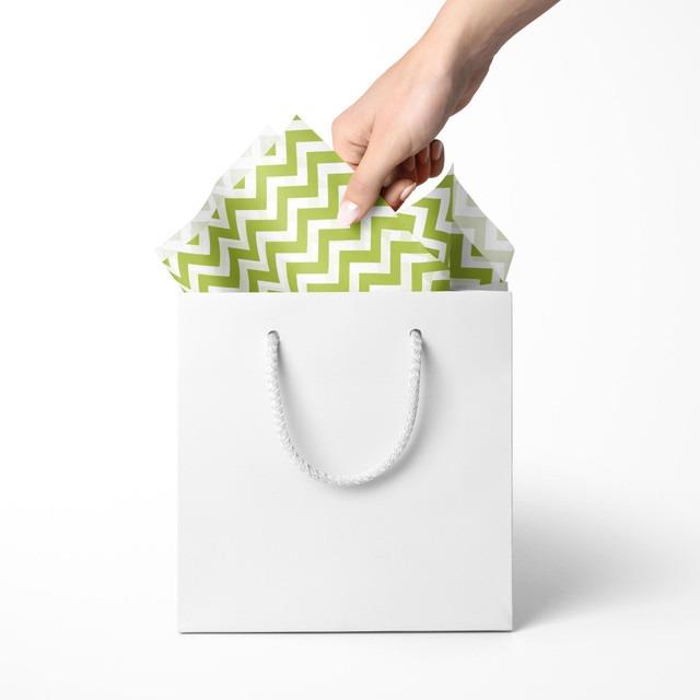 Lime Zig Zag Tissue Paper, 3 Meters