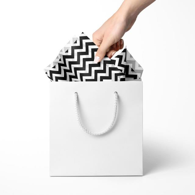 Black Zig Zag Tissue Paper, 3 Sheets