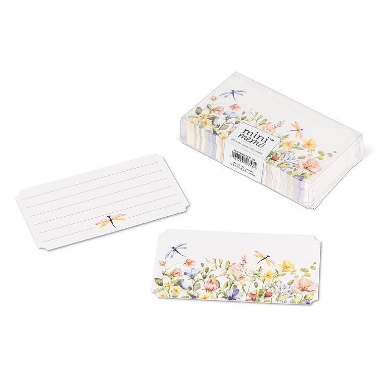 Floral &amp; Dragonfly Mini Note Cards. 50 Pieces