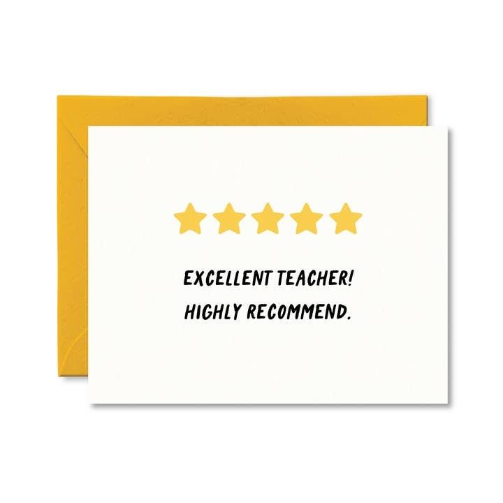 Five Star Teacher Thank You Card