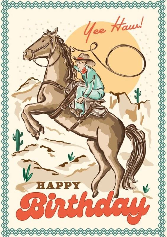 Yee Haw Birthday Card