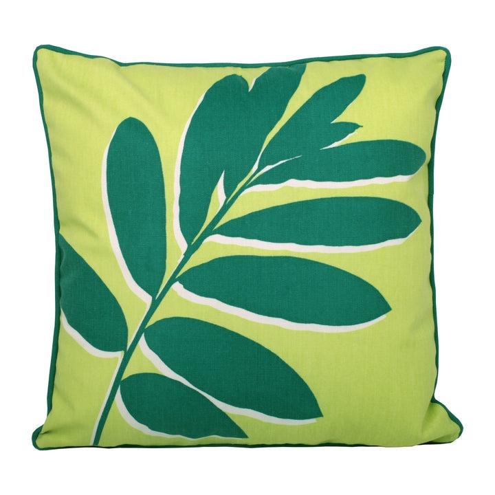 Green Leaf Outdoor Cushion, 17"Sq