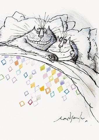 Fat Cat Greeting Card