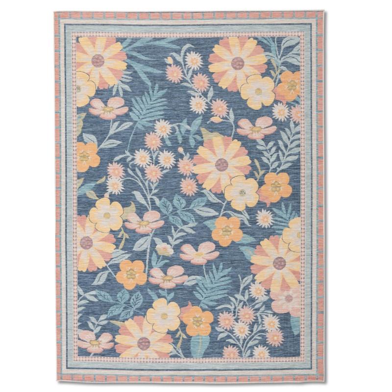 Marbella Orange Flowers Outdoor Rug