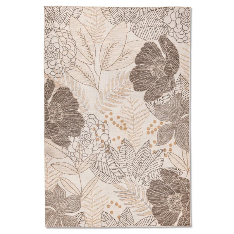 Marbella Neutral Flowers Outdoor Rug