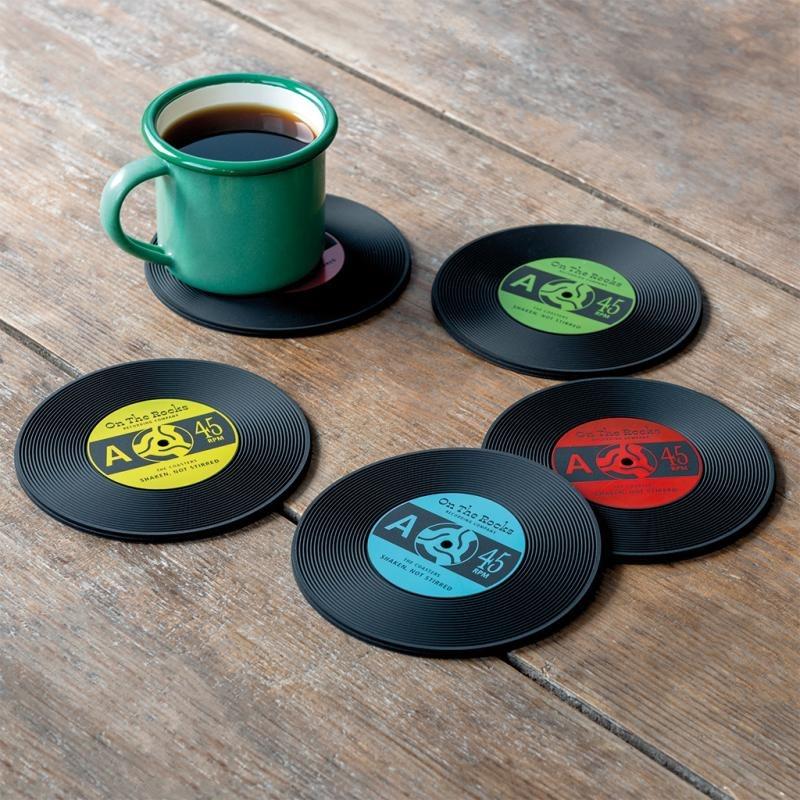 Vinyl Record Coasters, Set of 6