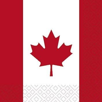Canada Flag 3-Ply - Luncheon Paper Napkins - Pack/20