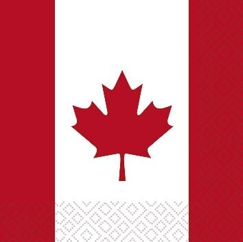 Canada Flag 3-Ply - Luncheon Paper Napkins - Pack/20