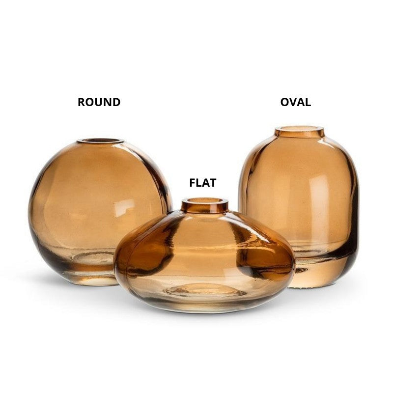 Dark Amber Small Bud Vases