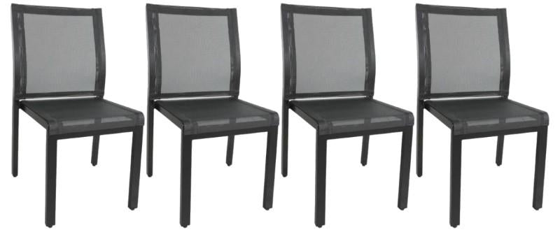 Skye Outdoor Black Side Chair, Set of 4