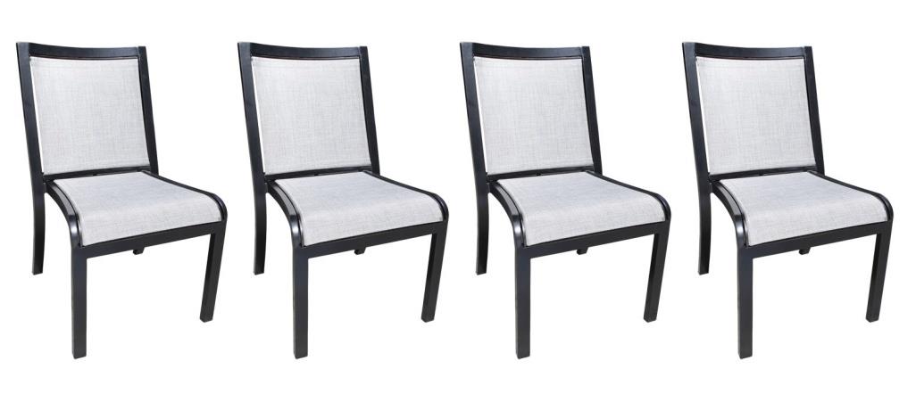 Millcroft Outdoor Black Aluminum Side Chair, Set of 4
