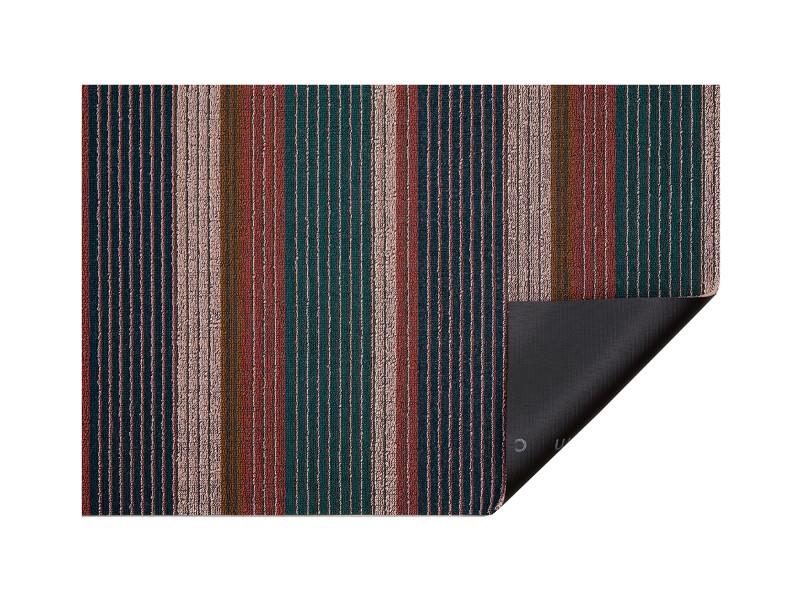 Chilewich Pleat Stripe Shag Mat, Raspberry