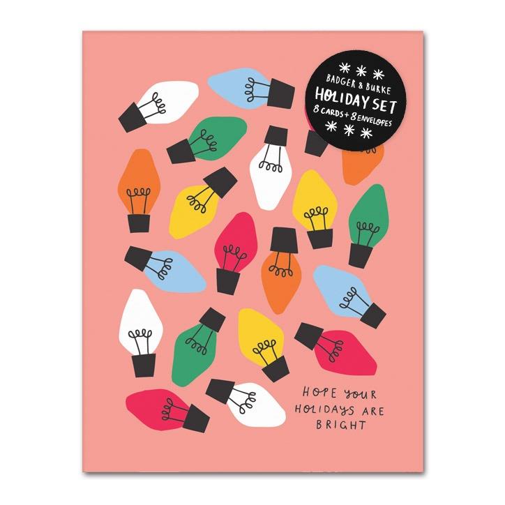 Christmas Lights Holiday Cards, Box of 8
